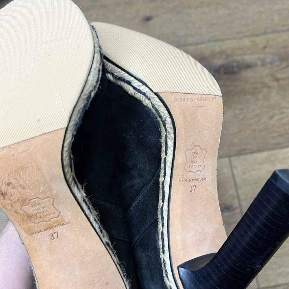 Opening Ceremony Black Suede Open Toe Booties Size 37/7